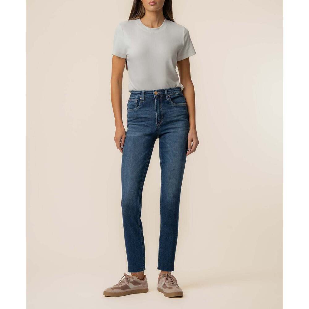 Kut from the Kloth Rachael High Rise Mom Jean, Petite in Explore Wash 10P NWT